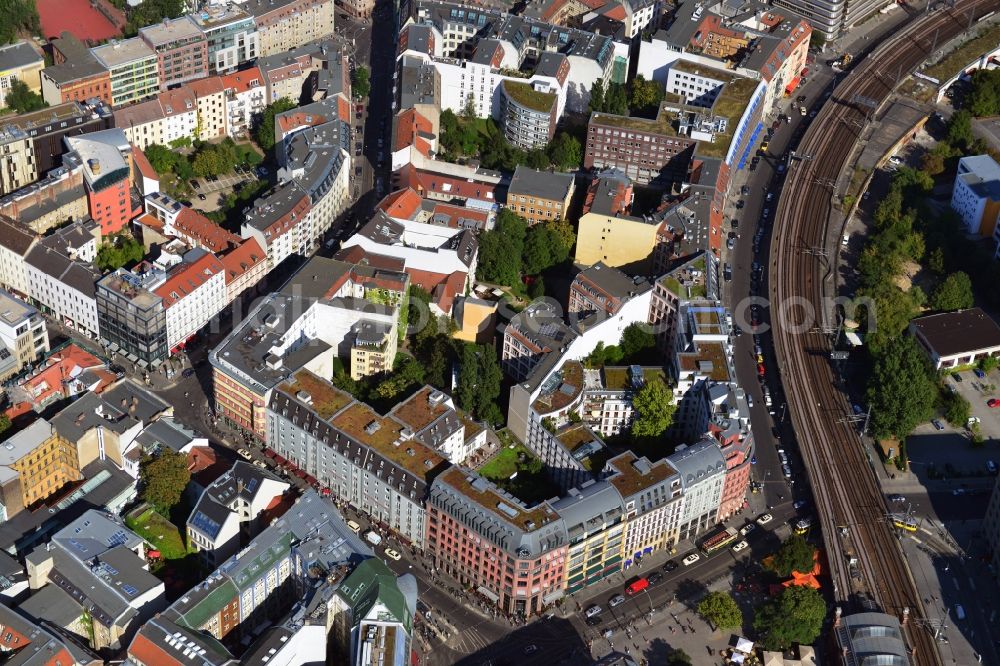 Berlin Mitte from above - Shopping arcade at the station Hackescher Markt in the district Mitte in Berlin