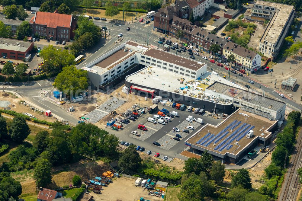 Aerial image Essen - New construction of the building complex of the shopping center Altenessen-Sued-Karree on Altenessener Strasse - Lierfeldstrasse in Essen in the state North Rhine-Westphalia, Germany