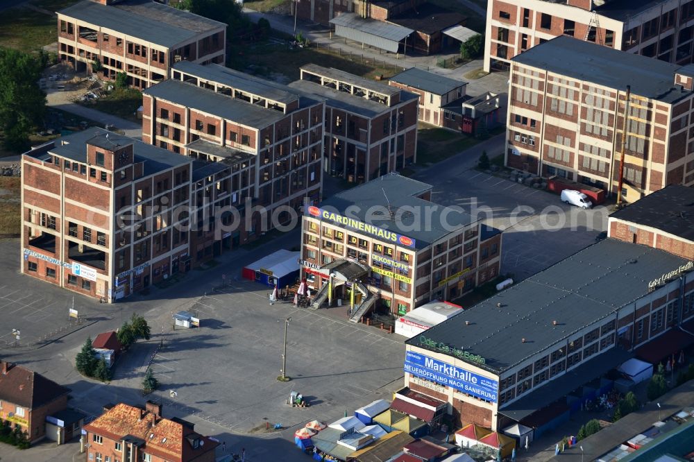 Hohenwutzen / Osinow Dolny Niede from above - Shopping center at Osinow Dolny in Poland West Pomeranian in the border area on the banks of the Oder in Brandenburg Hohenwutzen