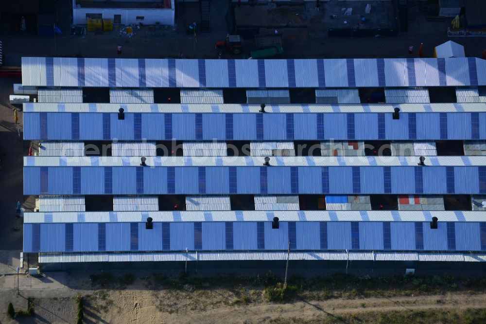 Hohenwutzen / Osinow Dolny Niede from above - Shopping center at Osinow Dolny in Poland West Pomeranian in the border area on the banks of the Oder in Brandenburg Hohenwutzen