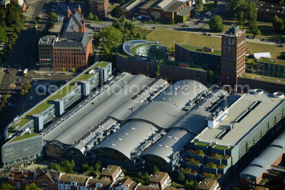 Aerial image Berlin - View of the Borsig Tower, the first tower building in Berlin, and the Borsig Halls in the background in Berlin - Tegel