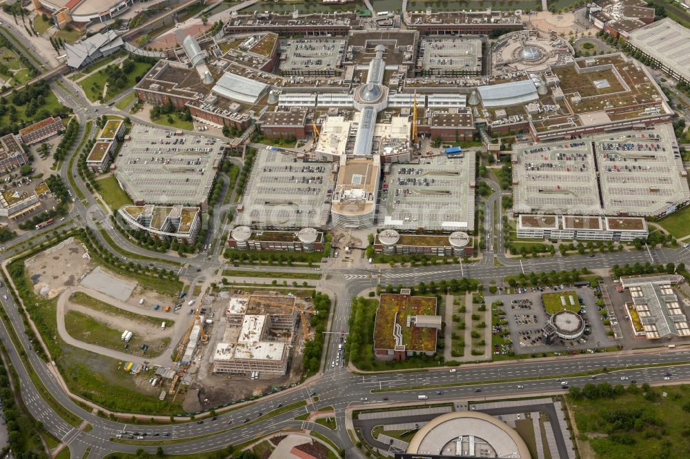 Aerial photograph Oberhausen - The CentrO is one of the largest shopping centers and urban entertainment center in Germany. It forms the core of the new center of Oberhausen