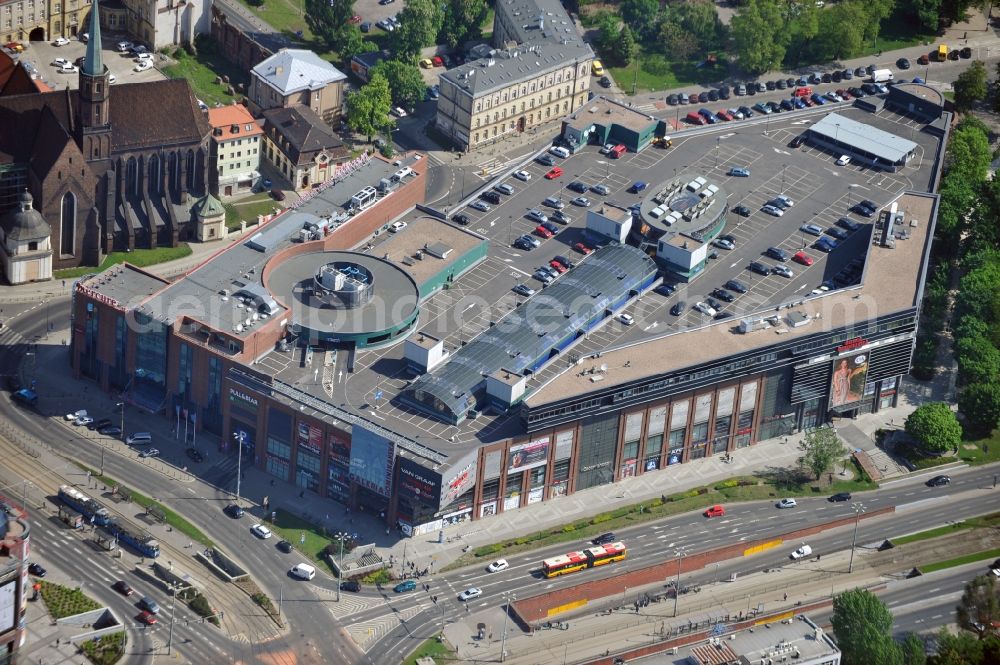 Wroc?aw / Breslau from above - The Galeria Dominikanska is a shopping mall in the city center of Wroclaw in Poland