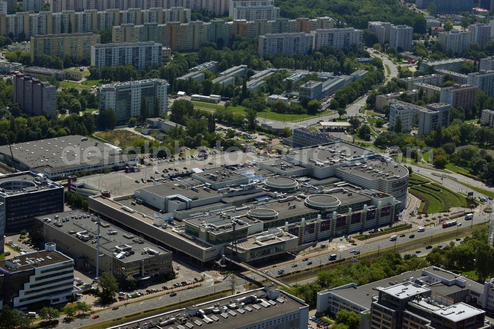 Warschau Mokotow from above - Shopping center Galeria Mokotov at the ul Wo?oska in Warsaw in Poland