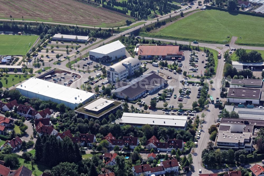 Aerial image Neuried - Industrial estate and company settlement at Hainbuchenring in Neuried in the state Bavaria