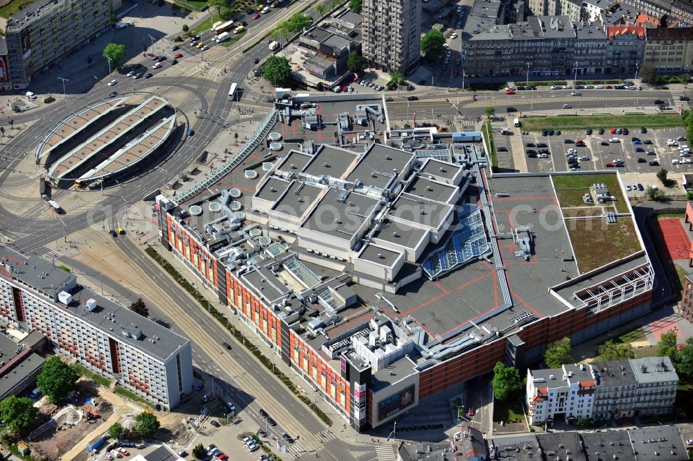 WROCLAW - BRESLAU from above - View the shopping centre Pasaz Grunwaldzki in Wroclaw in the Voivodship Lower Silesia in Poland