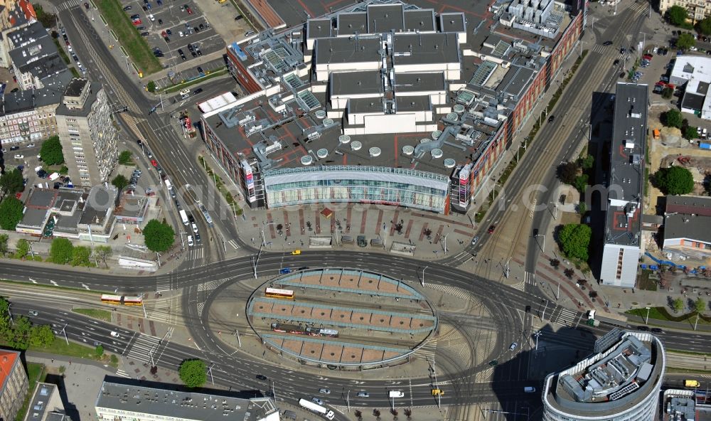 Aerial photograph WROCLAW - BRESLAU - View the shopping centre Pasaz Grunwaldzki in Wroclaw in the Voivodship Lower Silesia in Poland