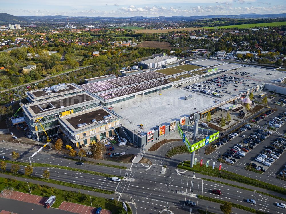 Dresden from above - building complex of the shopping center Kaufpark Dresden on Dohnaer Strasse in the Lockwitz district of Dresden in the state of Saxony, Germany