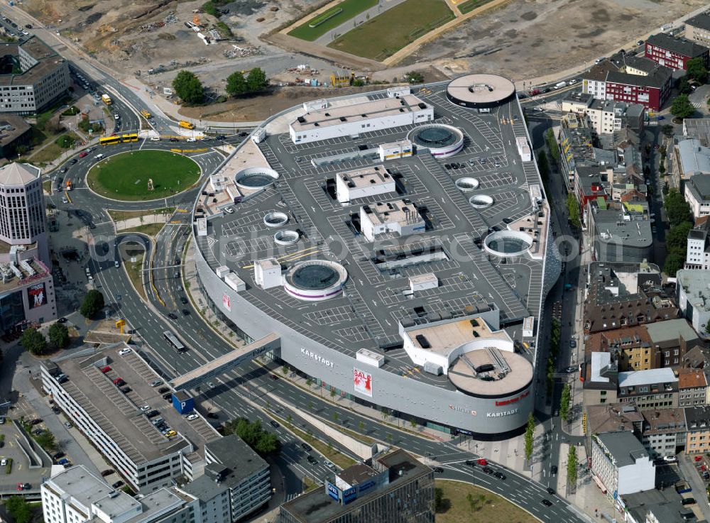 Aerial photograph Essen - Limbeckerplatz shopping center in Essen. The Essen-based shopping center is a project of the ECE Project Management GmbH & Co. KG