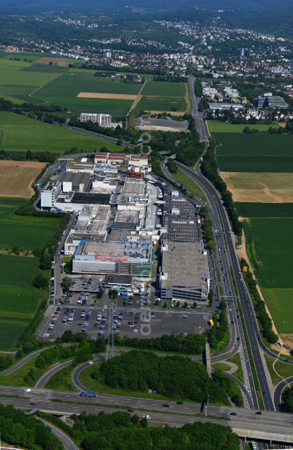 Aerial image Sulzbach - Shopping center MTZ Main-Taunus - Center in Sulzbach / Hesse