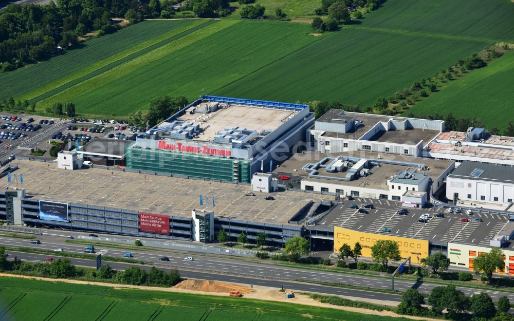 Sulzbach from above - Shopping center MTZ Main-Taunus - Center in Sulzbach / Hesse