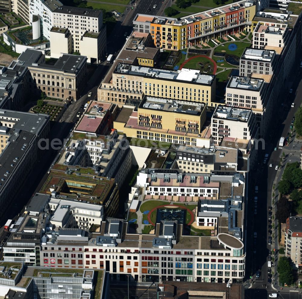 Berlin from above - LP12 Mall of Berlin building on the site Wertheim at Leipziger Platz 12 in Berlin-Mitte