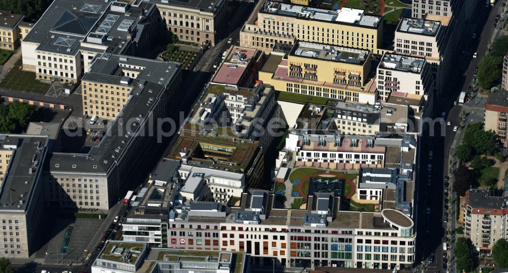 Berlin from the bird's eye view: LP12 Mall of Berlin building on the site Wertheim at Leipziger Platz 12 in Berlin-Mitte