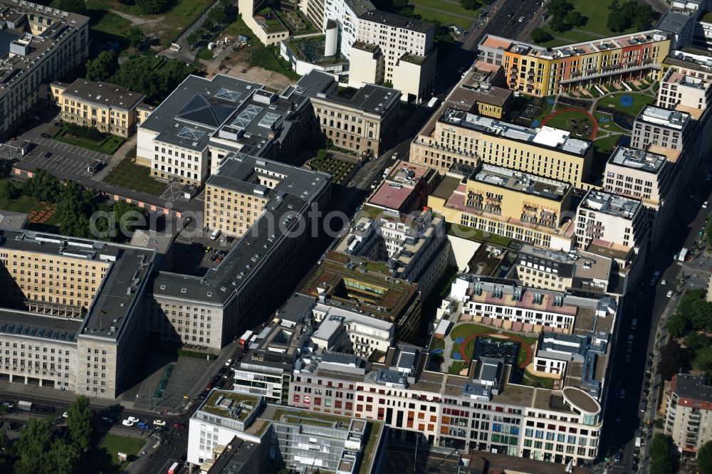 Aerial image Berlin - LP12 Mall of Berlin building on the site Wertheim at Leipziger Platz 12 in Berlin-Mitte