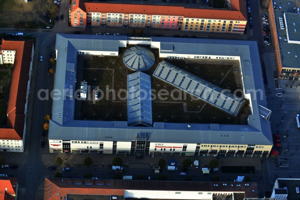 Aerial image Neubrandenburg - Shopping Centre Market Center ECE Project Management GmbH & Co. KG. in Neubrandenburg in Mecklenburg-Vorpommern