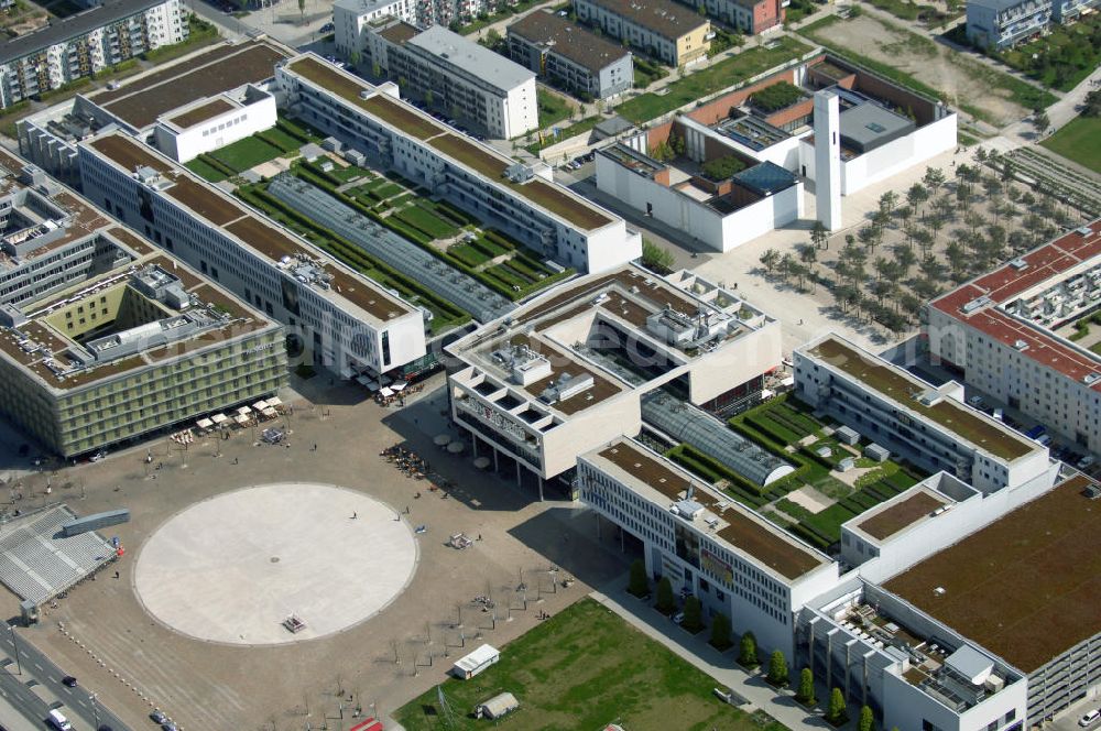 Aerial image MÜNCHEN - Blick auf das Einkaufszentrum Riem Arcaden, ein Gemeinschaftsprojekt von Unibail-Rodamco Germany GmbH, Am Waldhausenpark 4, 45127 Essen, Tel. 0201 820 81-0, Fax 0201 82081-11,