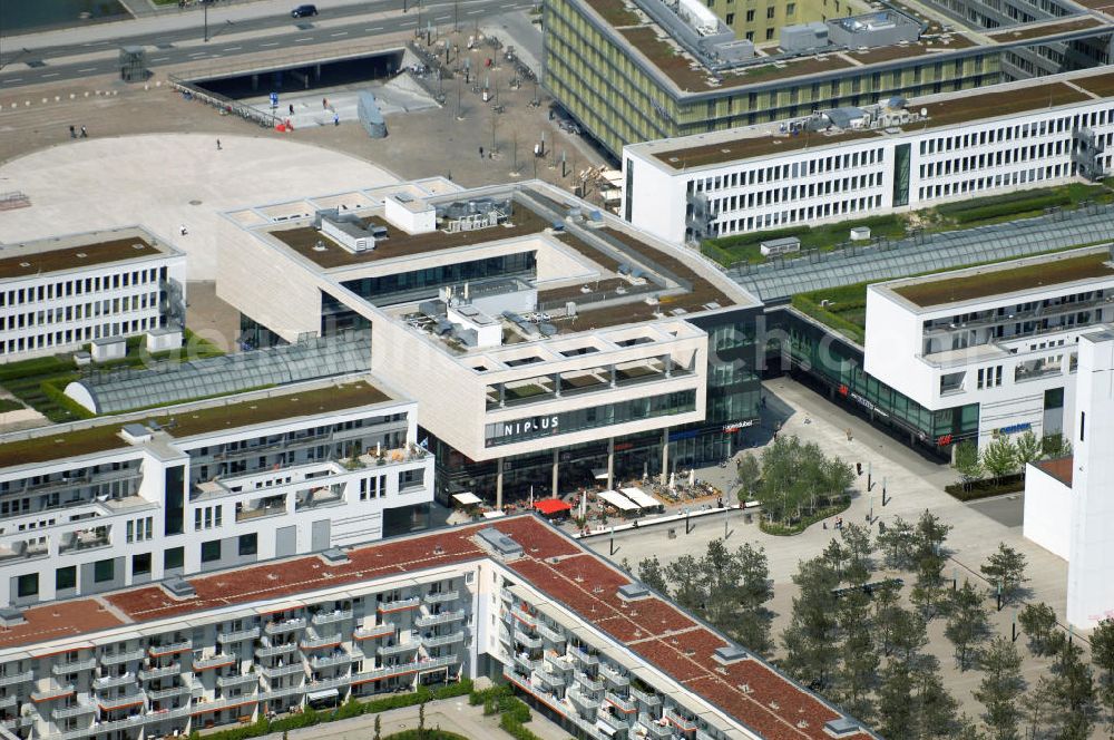 Aerial photograph MÜNCHEN - Blick auf das Einkaufszentrum Riem Arcaden, ein Gemeinschaftsprojekt von Unibail-Rodamco Germany GmbH, Am Waldhausenpark 4, 45127 Essen, Tel. 0201 820 81-0, Fax 0201 82081-11,