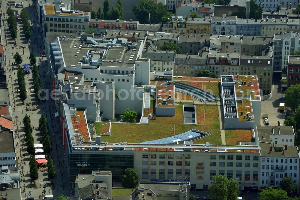 Aerial image Berlin Wilmersdorf - Shopping center Wilmersdorf arcades at the Wilmersdorf in Berlin