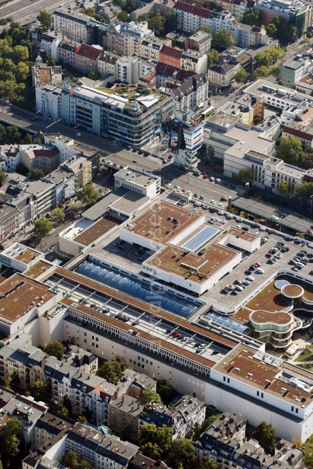 Berlin from the bird's eye view: The shopping center Boulevard Berlin