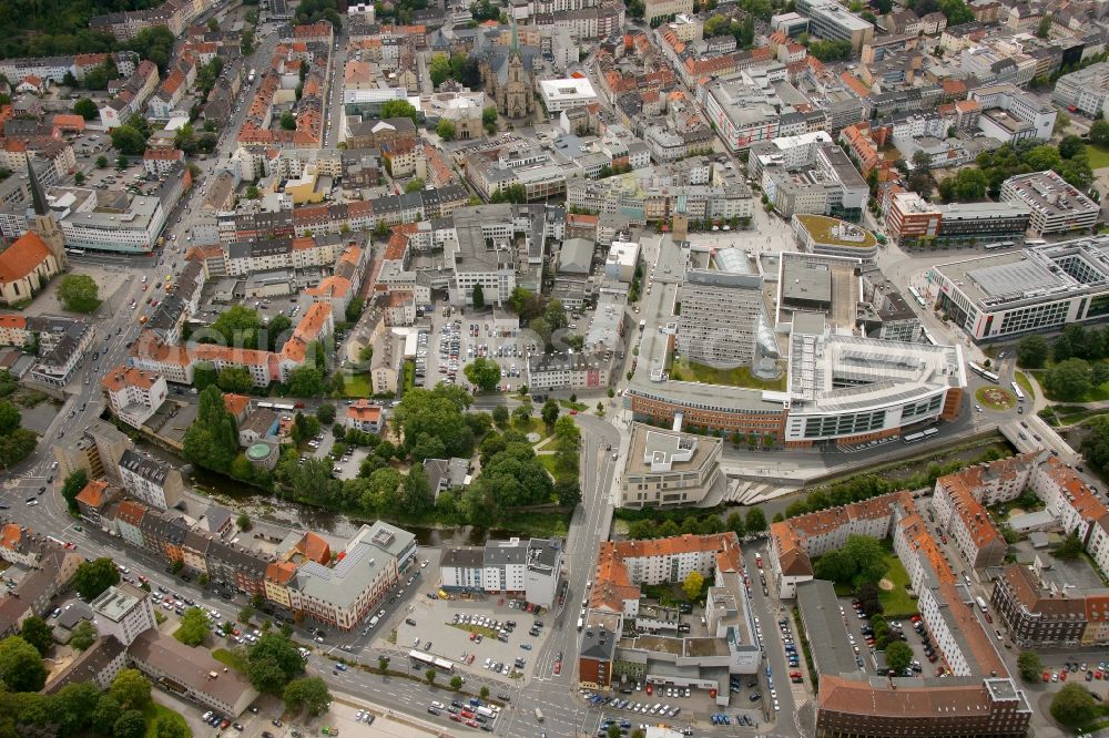 Hagen from above - Shopping Malls Volme Gallery of Hagen in North Rhine-Westphalia