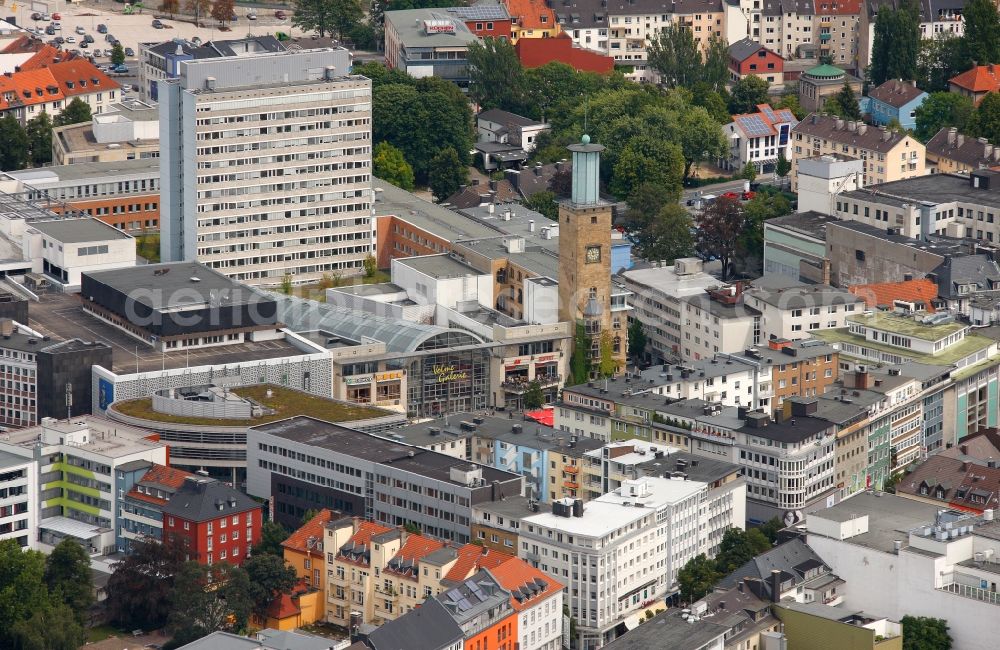 Hagen from the bird's eye view: Shopping Malls Volme Gallery of Hagen in North Rhine-Westphalia