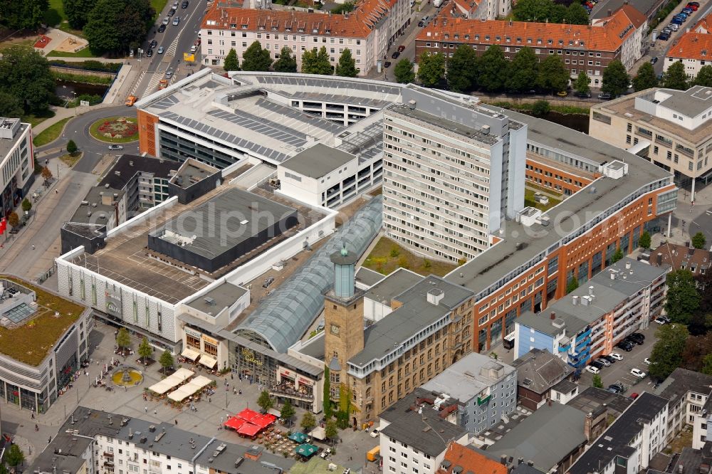 Hagen from above - Shopping Malls Volme Gallery of Hagen in North Rhine-Westphalia