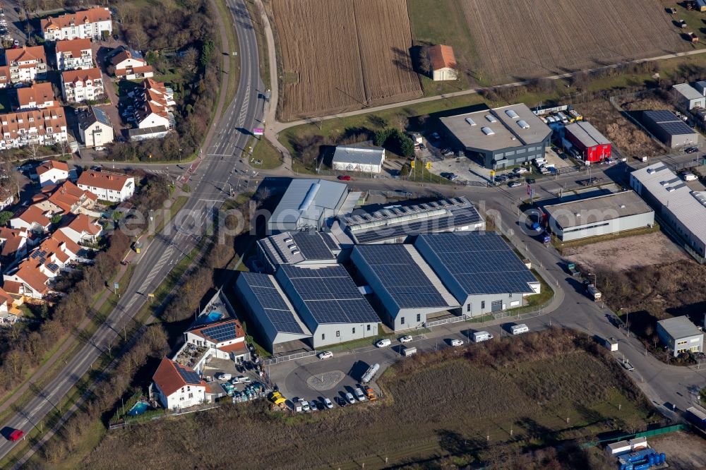 Aerial image Maudach - Building of the shopping center of Adolf Wuerth GmbH in Maudach in the state Rhineland-Palatinate, Germany