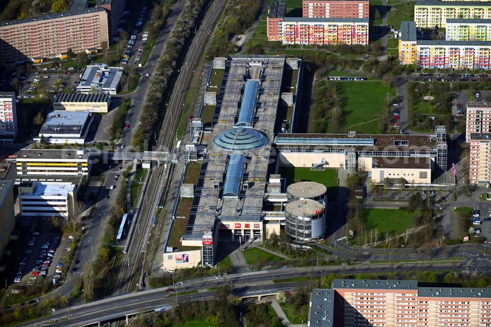 Aerial image Leipzig - Building of the shopping center Allee-Center in the district Gruenau in Leipzig in the state Saxony, Germany