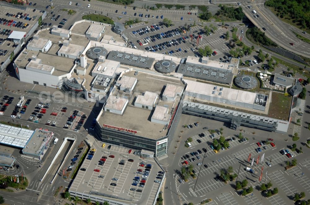 Ludwigsburg from above - Building of the shopping center Breuninger in the district Eglosheim in Ludwigsburg in the state Baden-Wuerttemberg, Germany