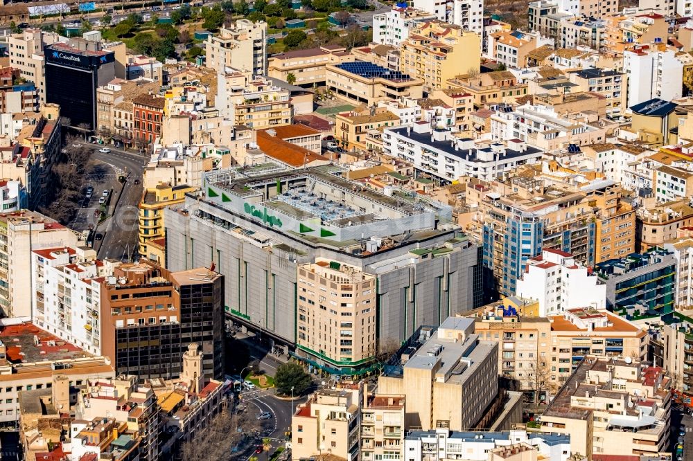 Aerial image Palma - Building of the shopping center El Corte Ingles Alexandre RossellA? on Carrer d'AragA? in the Llevant de Palma district in Palma in Islas Baleares, Spain