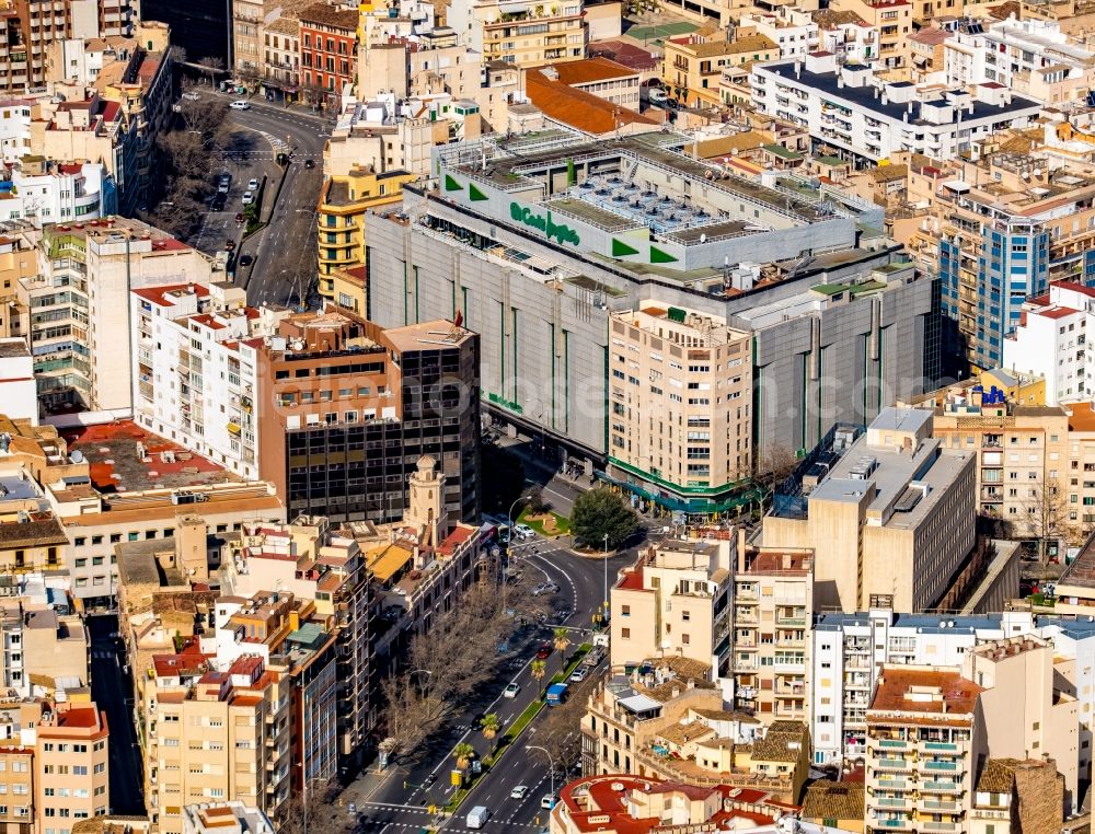 Aerial photograph Palma - Building of the shopping center El Corte Ingles Alexandre RossellA? on Carrer d'AragA? in the Llevant de Palma district in Palma in Islas Baleares, Spain