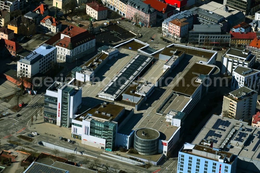 Kempten (Allgäu) from above - Building of the shopping center Forum Allgaeu Kempten in Kempten (Allgaeu) in the state Bavaria, Germany