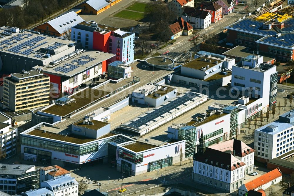 Kempten (Allgäu) from the bird's eye view: Building of the shopping center Forum Allgaeu Kempten in Kempten (Allgaeu) in the state Bavaria, Germany