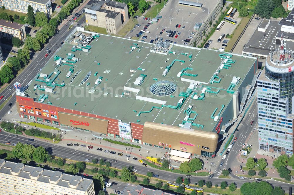 Szczecin - Stettin from the bird's eye view: Building of the shopping center Galaxy Centrum in Szczecin in West Pomeranian, Poland