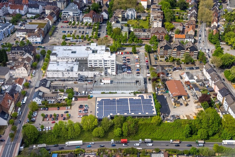 Aerial image Gladbeck - Building of the shopping center des Glueckauf-Center on Wilhelmstrasse in the district Gelsenkirchen-Nord in Gladbeck at Ruhrgebiet in the state North Rhine-Westphalia, Germany