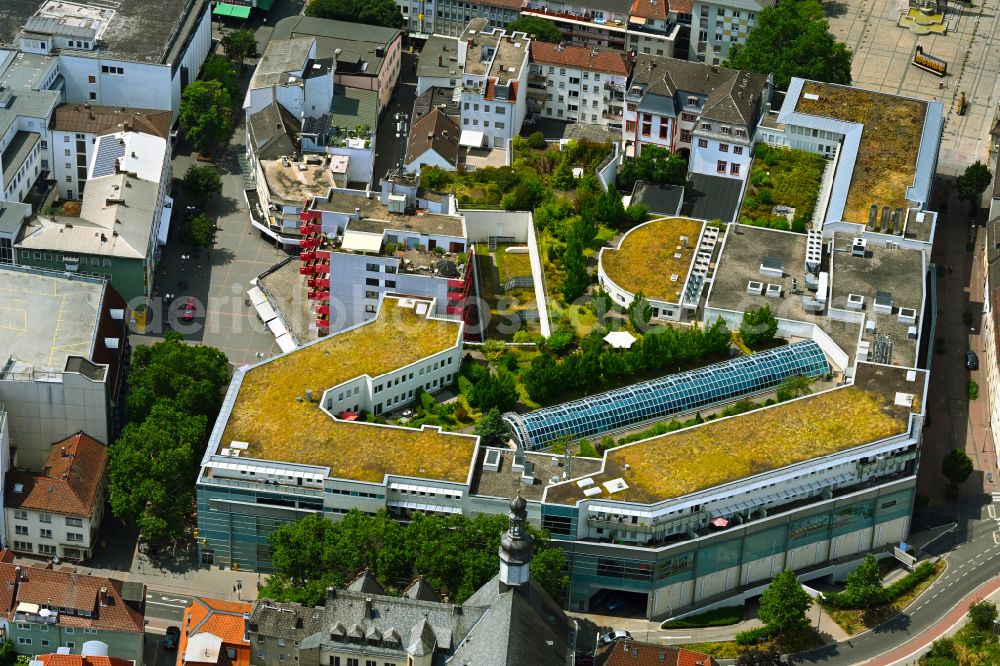 Aerial photograph Worms - Building of the shopping center Kaiser Passage on street Korngasse in Worms in the state Rhineland-Palatinate, Germany