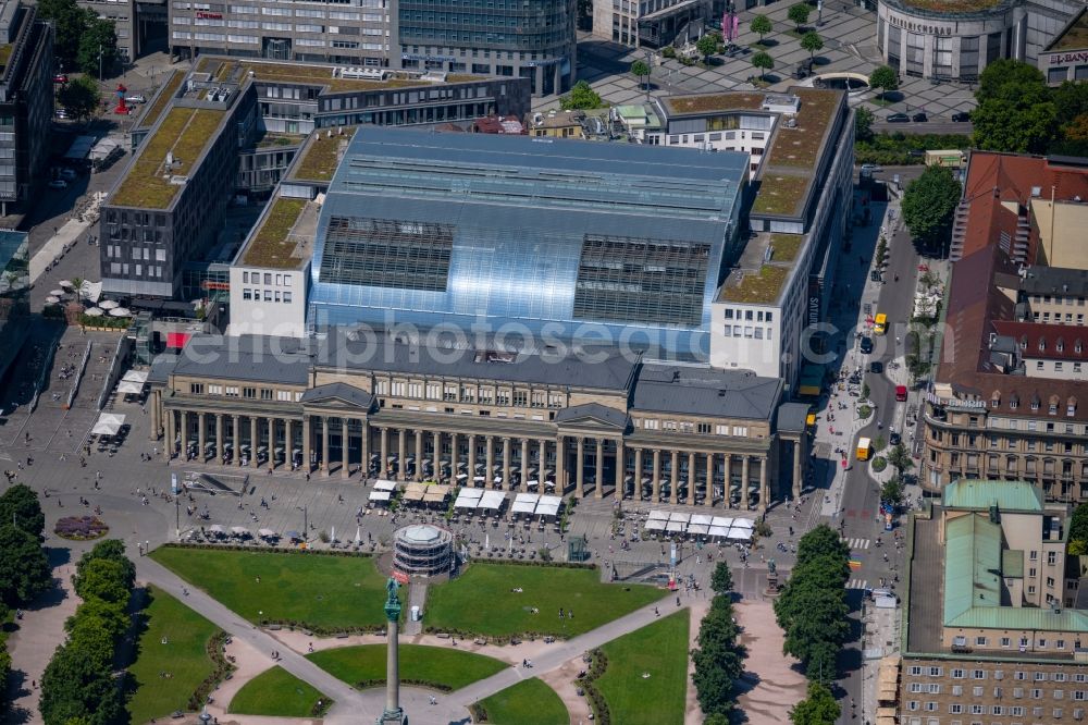 Aerial photograph Stuttgart - Building of the shopping center Koenigsbau Passagen on street Koenigstrasse in Stuttgart in the state Baden-Wuerttemberg, Germany