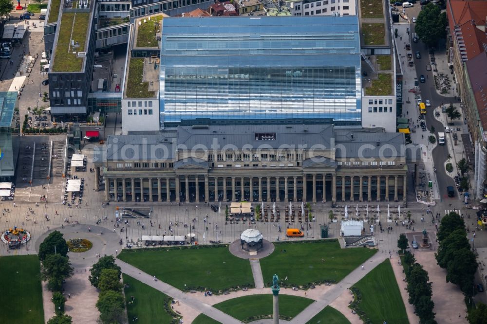 Aerial photograph Stuttgart - Building of the shopping center Koenigsbau Passagen on street Koenigstrasse in Stuttgart in the state Baden-Wuerttemberg, Germany