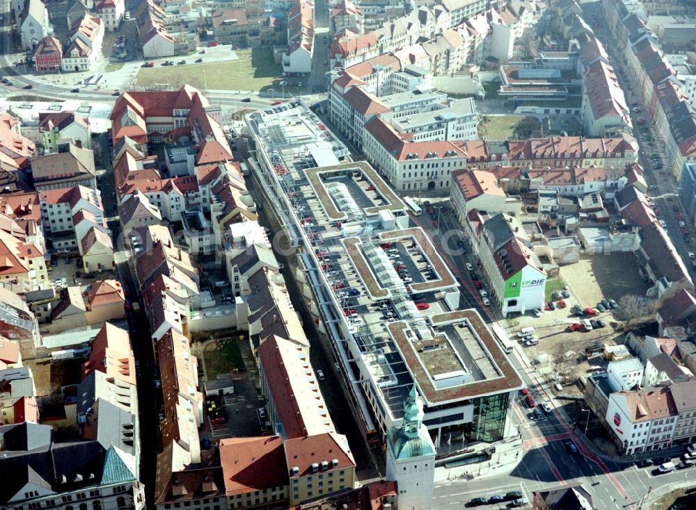 Aerial photograph Bautzen - Building of the shopping center Kornmarkt-Center in Bautzen in the state Saxony, Germany