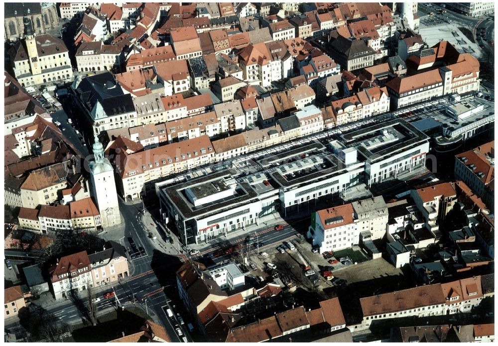 Aerial image Bautzen - Building of the shopping center Kornmarkt-Center in Bautzen in the state Saxony, Germany