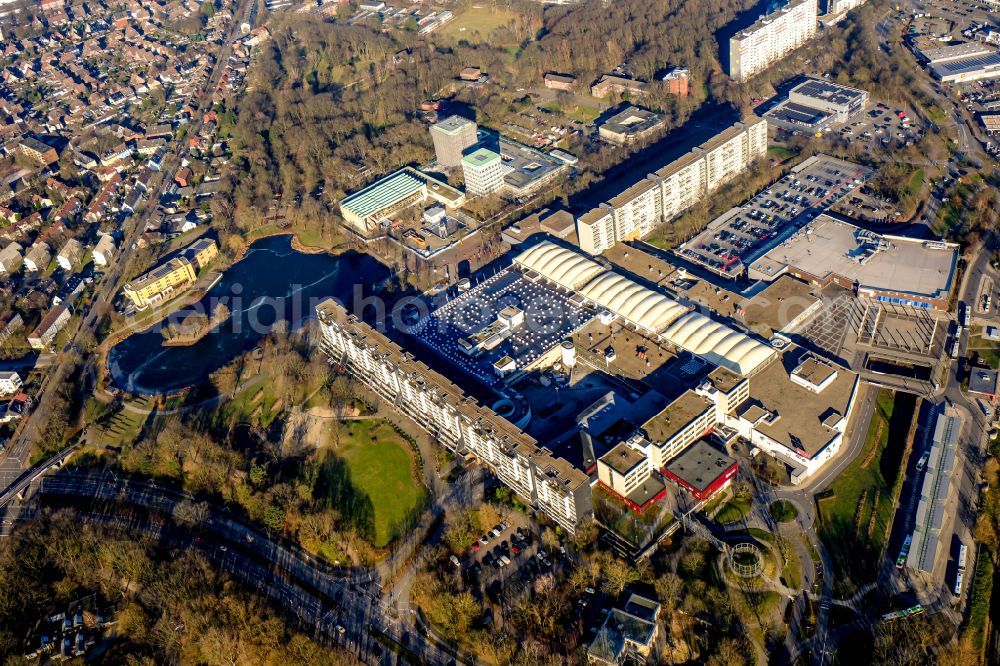 Marl from above - Building of the shopping center Marler Stern on street Adolf-Grimme-Strasse in Marl at Ruhrgebiet in the state North Rhine-Westphalia, Germany