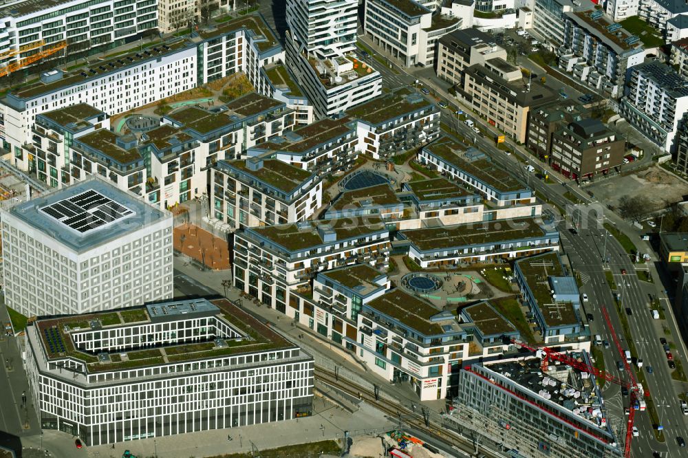 Aerial image Stuttgart - Building of the shopping center Milaneo Stuttgart on the wolfram street in the district Europaviertel in Stuttgart in the state Baden-Wuerttemberg, Germany