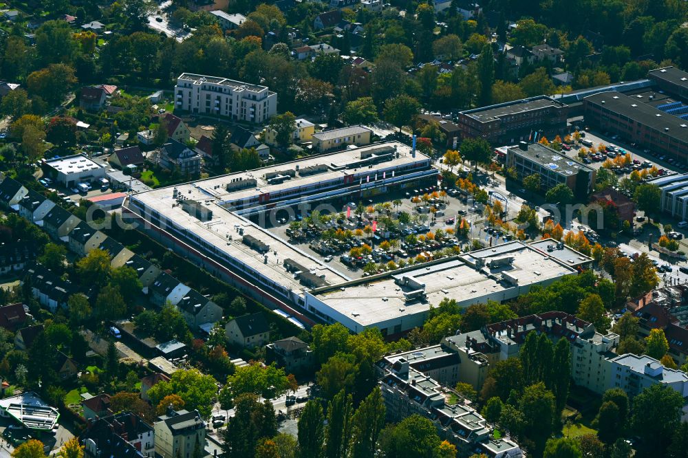 Berlin from the bird's eye view: Building of the shopping center Nordmeile on street Oraniendamm in the district Waidmannslust in Berlin, Germany