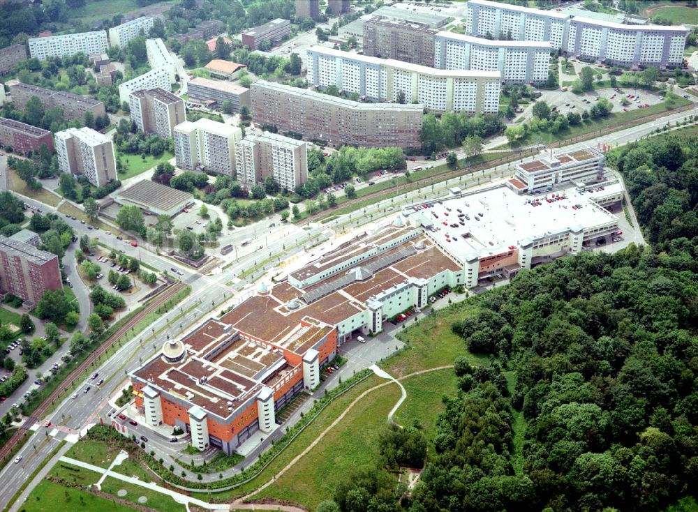 Chemnitz from above - Building of the shopping center Vita-Center on street Wladimir-Sagorski-Strasse in the district Morgenleite in Chemnitz in the state Saxony, Germany