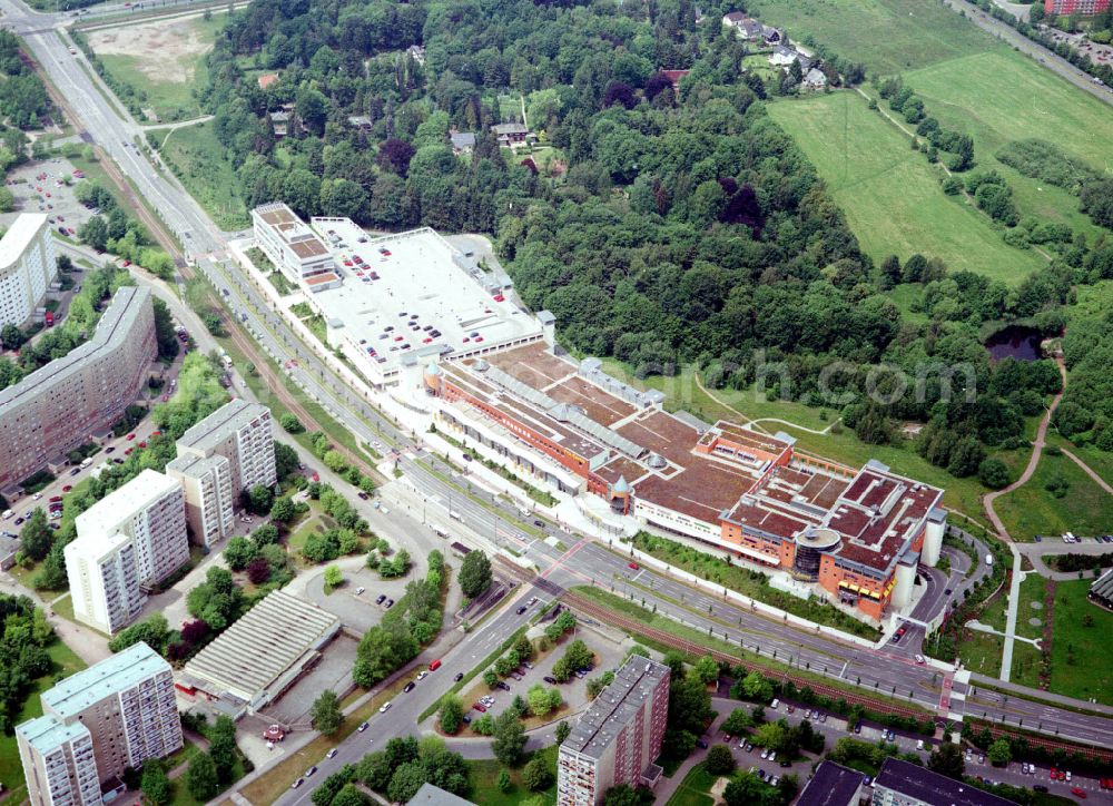 Chemnitz from above - Building of the shopping center Vita-Center on street Wladimir-Sagorski-Strasse in the district Morgenleite in Chemnitz in the state Saxony, Germany