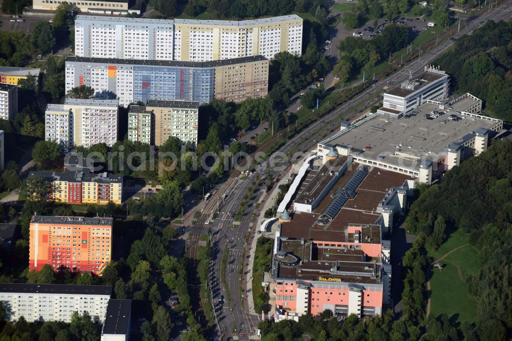 Chemnitz from the bird's eye view: Building of the shopping center Vita-Center on street Wladimir-Sagorski-Strasse in the district Morgenleite in Chemnitz in the state Saxony, Germany