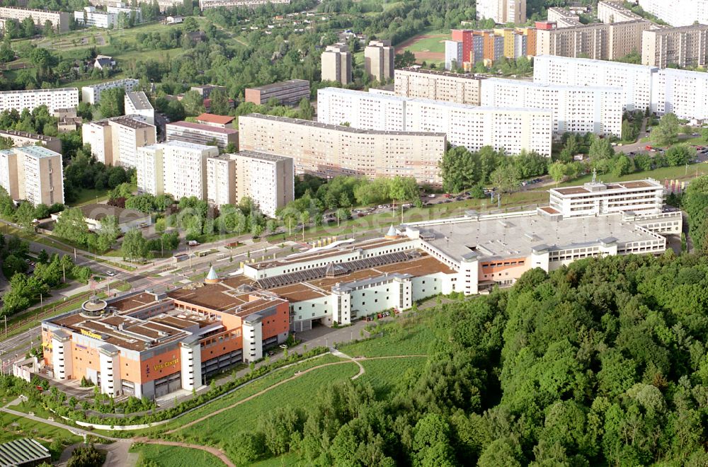 Chemnitz from above - Building of the shopping center Vita-Center on street Wladimir-Sagorski-Strasse in the district Morgenleite in Chemnitz in the state Saxony, Germany