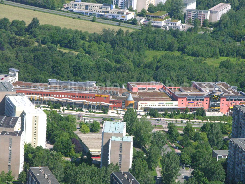 Chemnitz from above - Building of the shopping center Vita-Center on street Wladimir-Sagorski-Strasse in the district Morgenleite in Chemnitz in the state Saxony, Germany