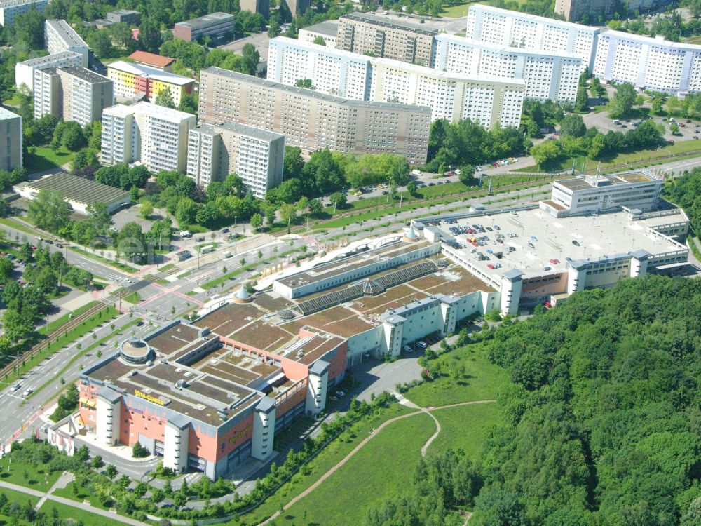 Aerial image Chemnitz - Building of the shopping center Vita-Center on street Wladimir-Sagorski-Strasse in the district Morgenleite in Chemnitz in the state Saxony, Germany