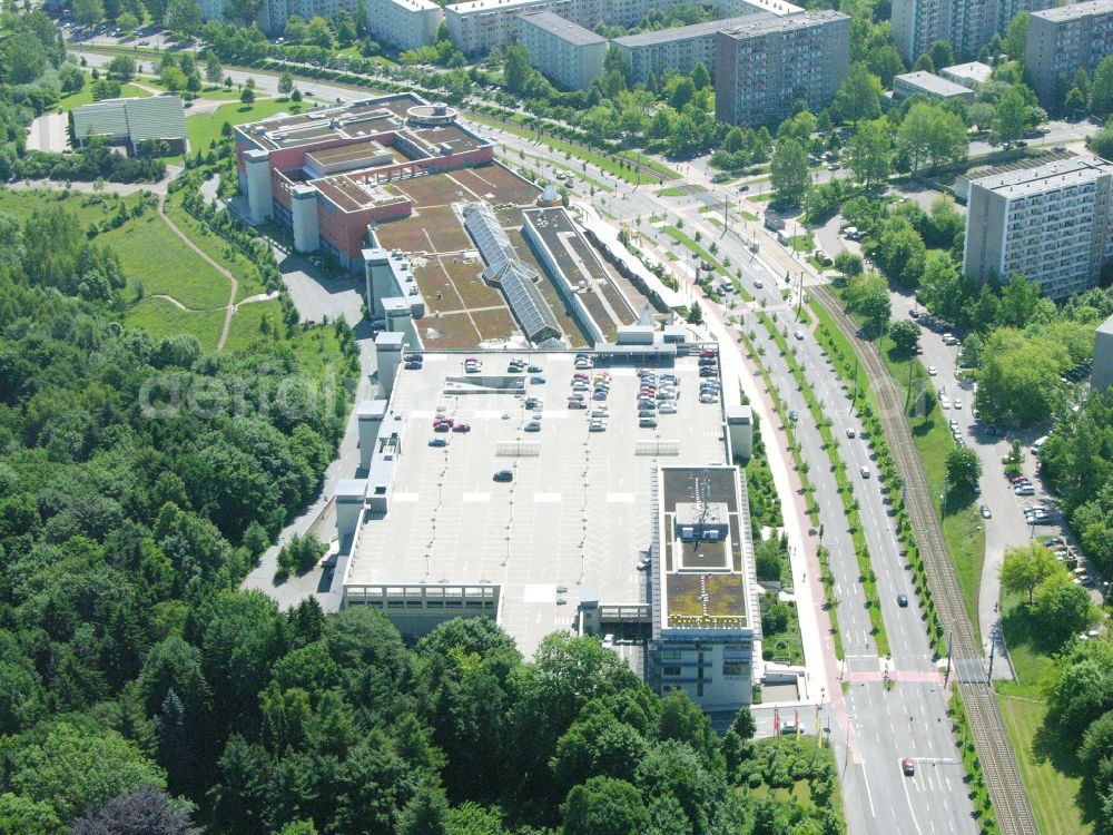 Chemnitz from above - Building of the shopping center Vita-Center on street Wladimir-Sagorski-Strasse in the district Morgenleite in Chemnitz in the state Saxony, Germany